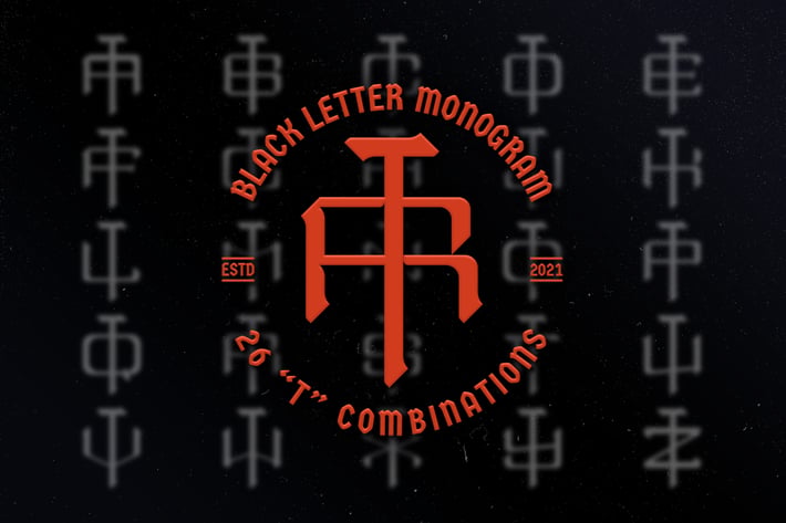 T Black Letter Monogram Logo Vol.3