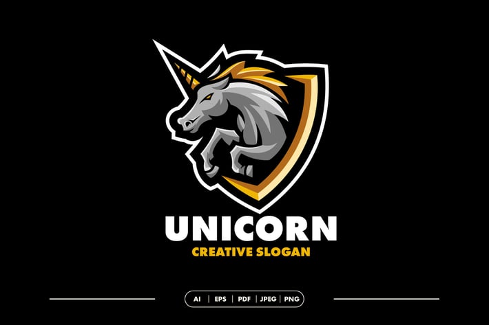 Unicorn Horse Modern Logo 