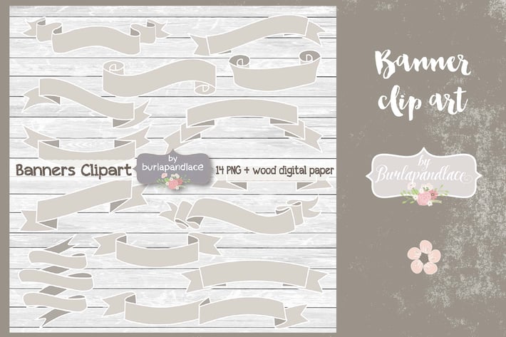 Banner clip art rustic