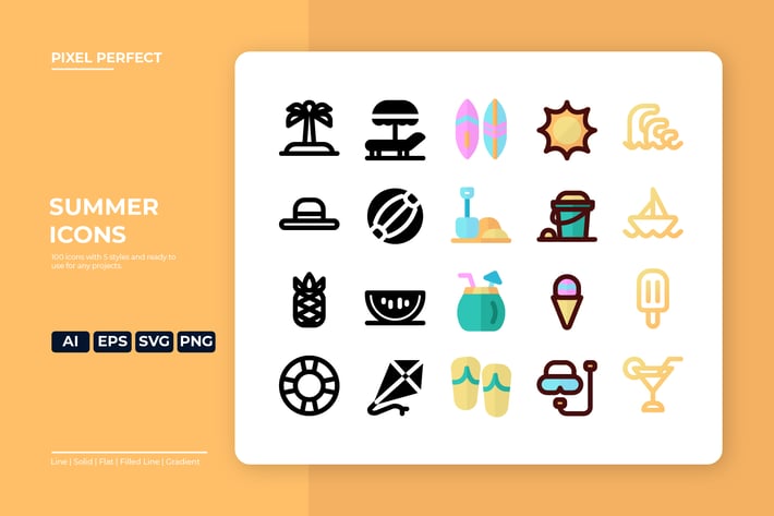 Summer Icon - 5 Styles