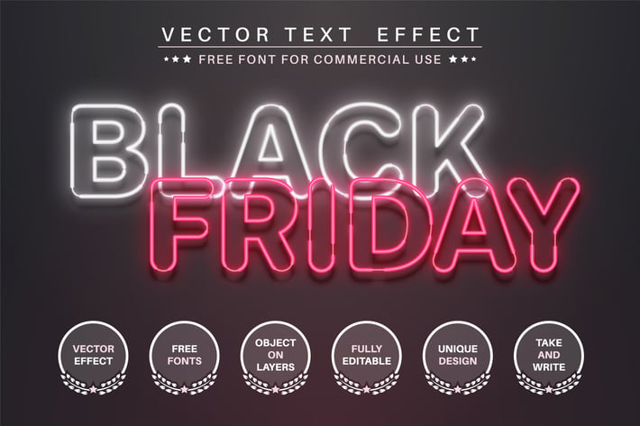 Black Friday - editable text effect, font style