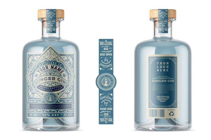 Vintage liquor label layout