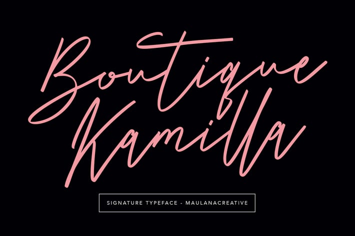 Boutique Kamilla Signature Typeface