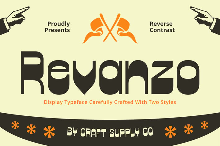 Revanzo – Reverse Contrast Font