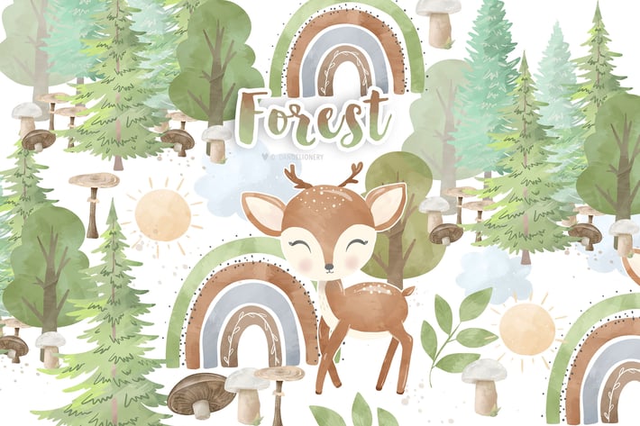 Rainbow Baby Boy Forest design