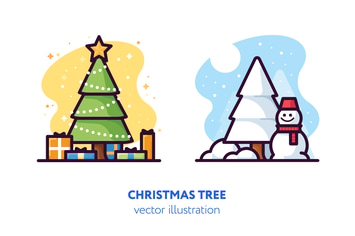 Christmas trees vector illustration