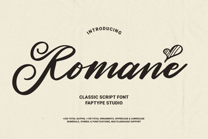 Romane | Classic Handwritten Script Wedding Font