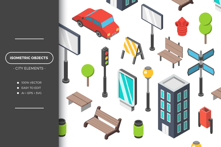 Isometric City Objects