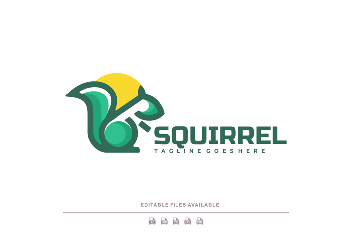 Squirrel Color Mascot Logo