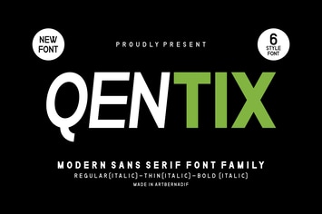 Qentix - Modern Sans Serif Font Family