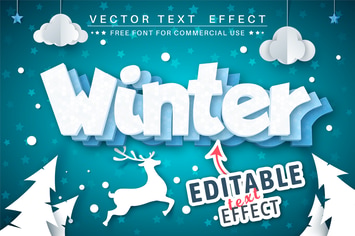 Winter - editable text effect, font style