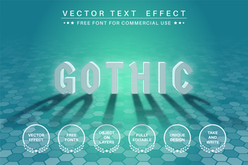 Back light - editable text effect,  font style