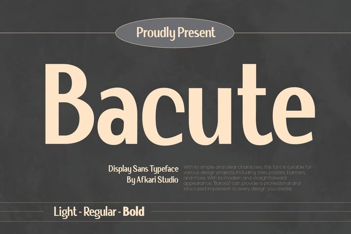 Bacute Display Sans Typeface