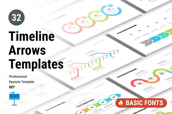 Timeline Arrows Templates for Keynote