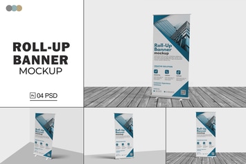 Roll Up Banner Mockups V.3