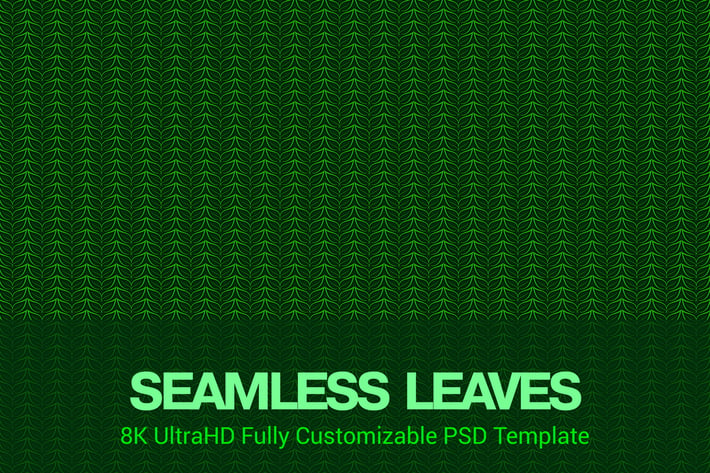 8K UltraHD Seamless Leaves Pattern Background
