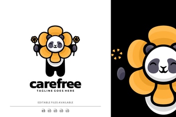 Panda Cartoon Logo