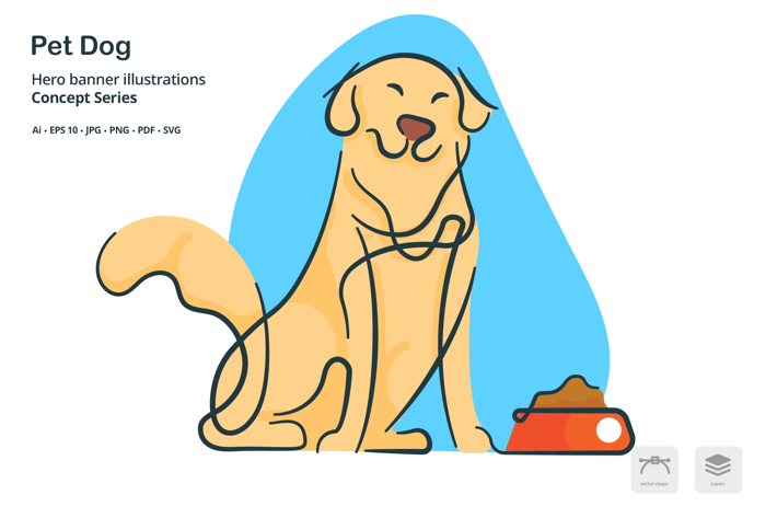Dog Pet Vector Illustration