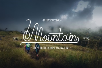  Mountain - Monoline Script Font