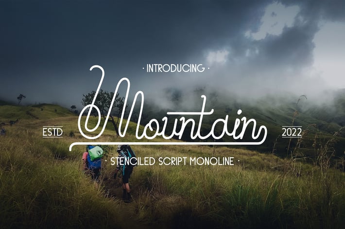 Mountain - Monoline Script Font