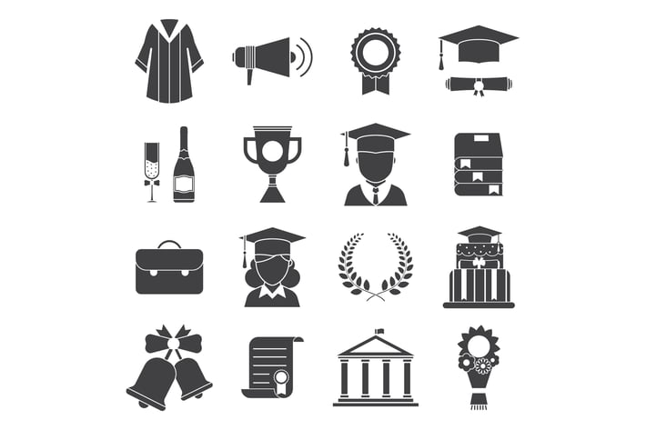 Graduation Day Certification Ceremony Icons