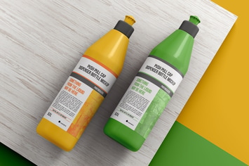 Push Pull Cap Dispenser Bottle Mockup