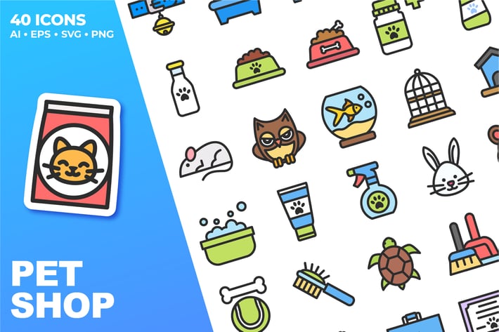 Pet Shop Color Icons