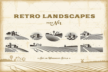Retro Landscapes Set 1
