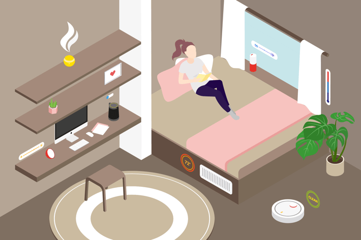 Smart Home Livingroom Isometric Illustration