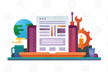 Programming - Flat Design Illustration