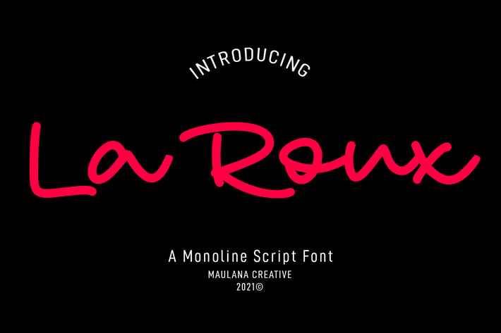La Roux Monoline Script Font
