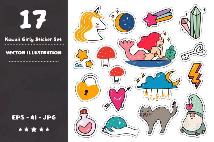 Kawaii Girly Sticker Set