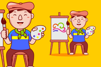 Artist Profession Cartoon Vector