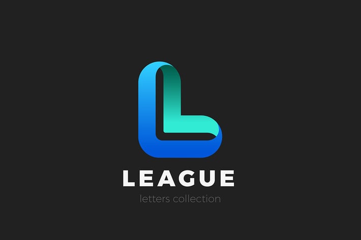 Letter L Logo design 3D Ribbon style