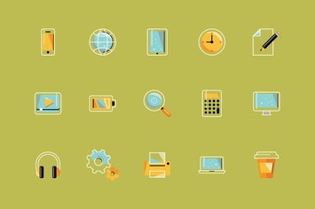 White Contour Icons