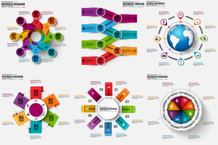 Abstract 3d business infographics