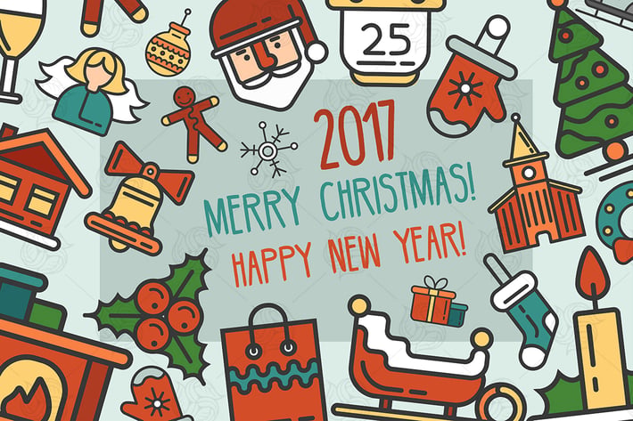 Merry Christmas & Happy New Year Postcard