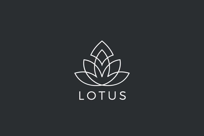 Logo Lotus Flower plant abstract Luxury Linear