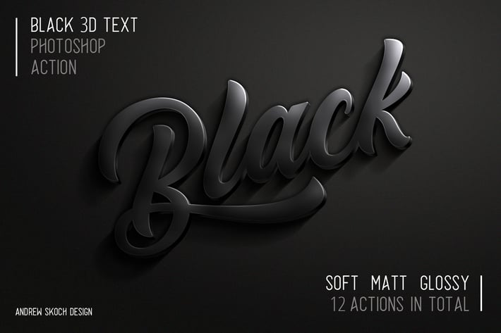 3D Black Photoshop Action