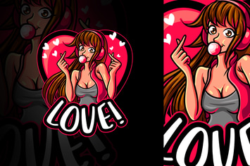 Love Girl - Girl Esports & Sports Gamer Mascot Log