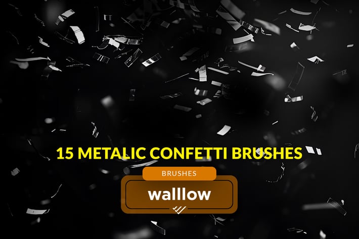 Metallic confetti photoshop digital brushes