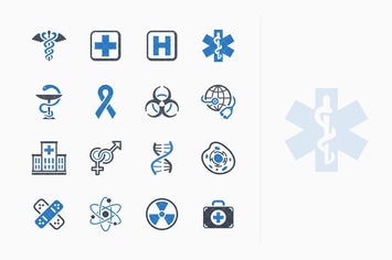 Medical & Health Care Icons Set 1 - Blue Series