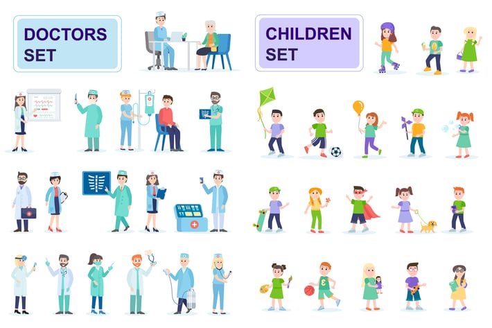 Doctors and Children Flat People Characters