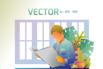Reading - Vector Illustration