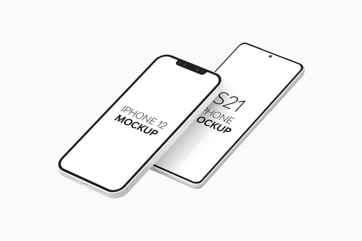 S21 Phone & iPhone 12 Mockup
