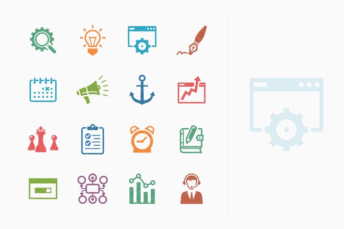 Colored SEO & Internet Marketing Icons - Set 5