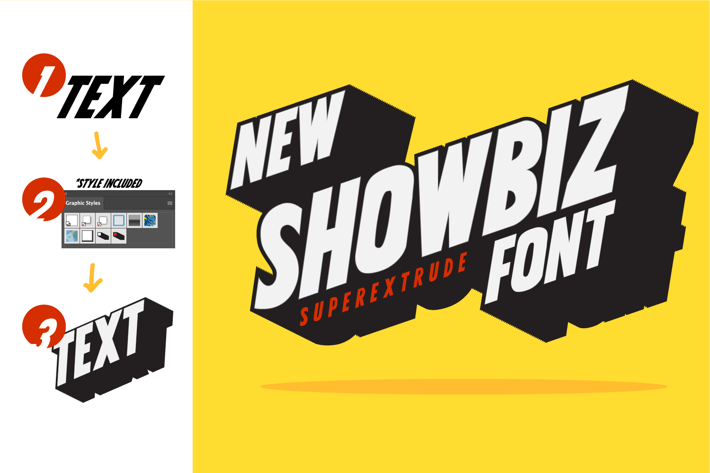 Showbiz, sharp fancy headline font