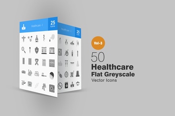 50 Healthcare Greyscale Icons