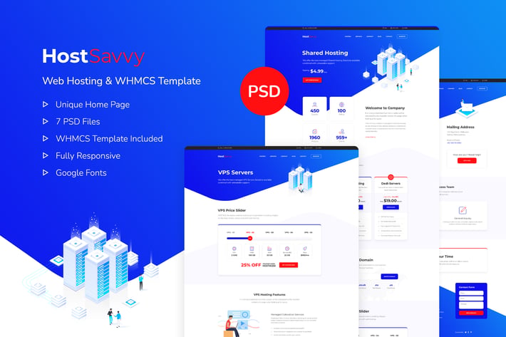 HostSavvy - Web Hosting and WHMCS PSD