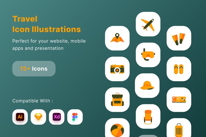 Travel Icon Set Illustration